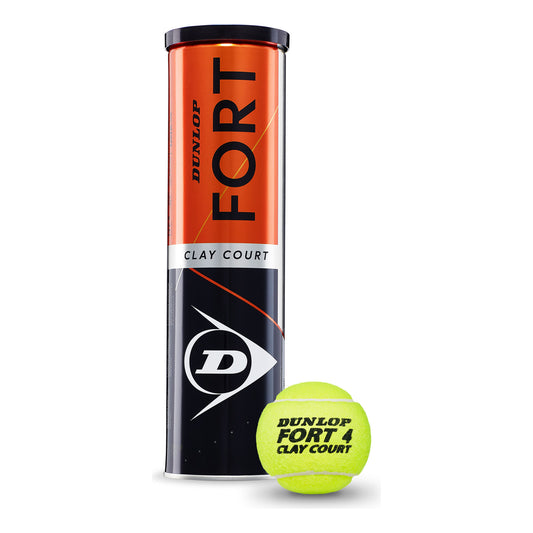 Dunlop Fort Clay Court Tennis 4 Ball Tube