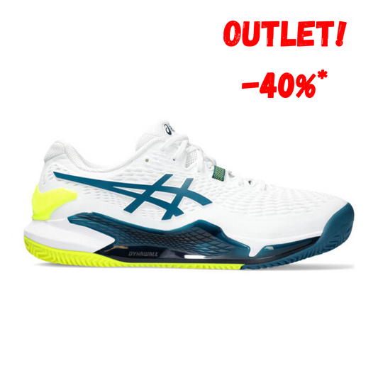 Asics Gel-Resolution 9 Clay Court Men's Tennis Shoes - White/Green