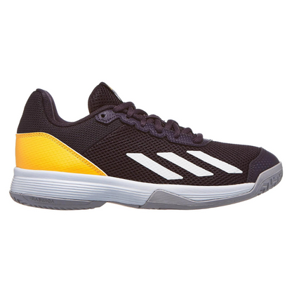 Adidas Courtflash All Court Junior's Tennis Shoes - Black/Yellow