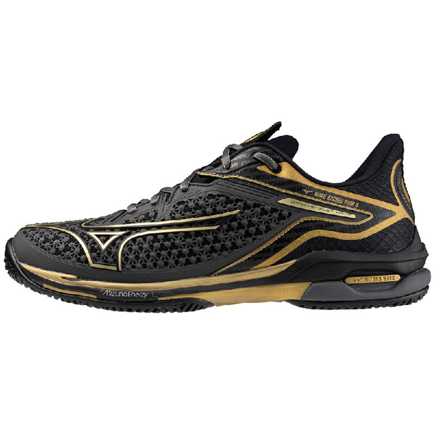 Mizuno Wave Exceed Tour 6 10th Aniv. All Court Men's Tennis Shoes - Black/Gold