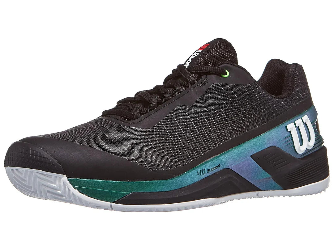 Sapatilha de Ténis Masculina Wilson Rush Pro 4.0 Blade Clay Court - Preto/Verde